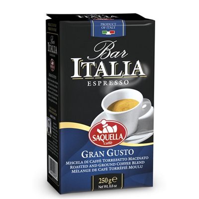 Saquella Bar Italia Gran Custo Ground Coffee 12 / 250g