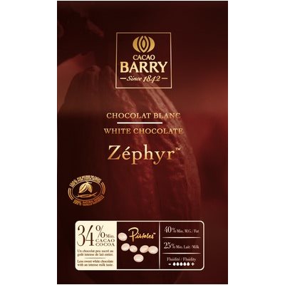 Cacao Barry Zephyr White Chocolate EZmelt 2 / 10kg - Kosher K Dairy