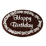 Dark Happy Birthday Chocolate Decoration 150pc 2.78"x2"