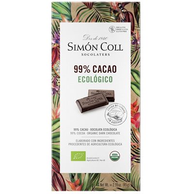 Simon Col Organic 99% Chocolate Bar 12 / 85g