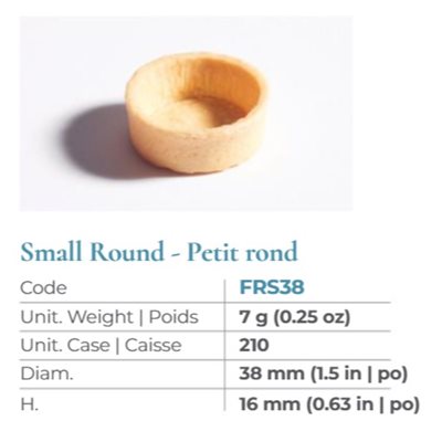 Tartlette Shell Savory Small Round 210 / 7g FRS38